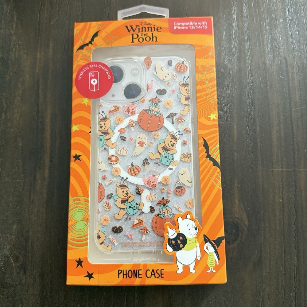Disney Winnie the Pooh  Halloween pumpkin ghost iPhone 13 / 14 / 15 Sparkle Case